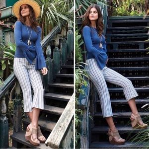 Gianni Bini Meghan Striped Cropped Flare Pant